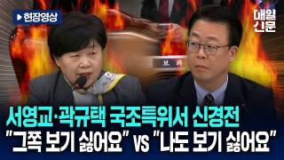 [현장영상] 서영교·곽규택 국조특위서 신경전…"그쪽 보기 싫어요" vs "나도 보기 싫어요"