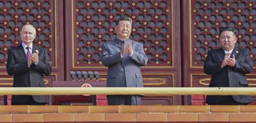 左정은·右푸틴 거느린 시진핑…美 보란듯 강력한 연대 과시