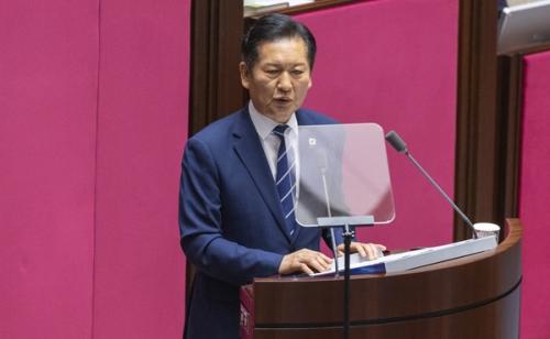 정청래, 교섭단체 연설서 ‘내란청산’ 압박…악수 하루만에 파탄 조짐